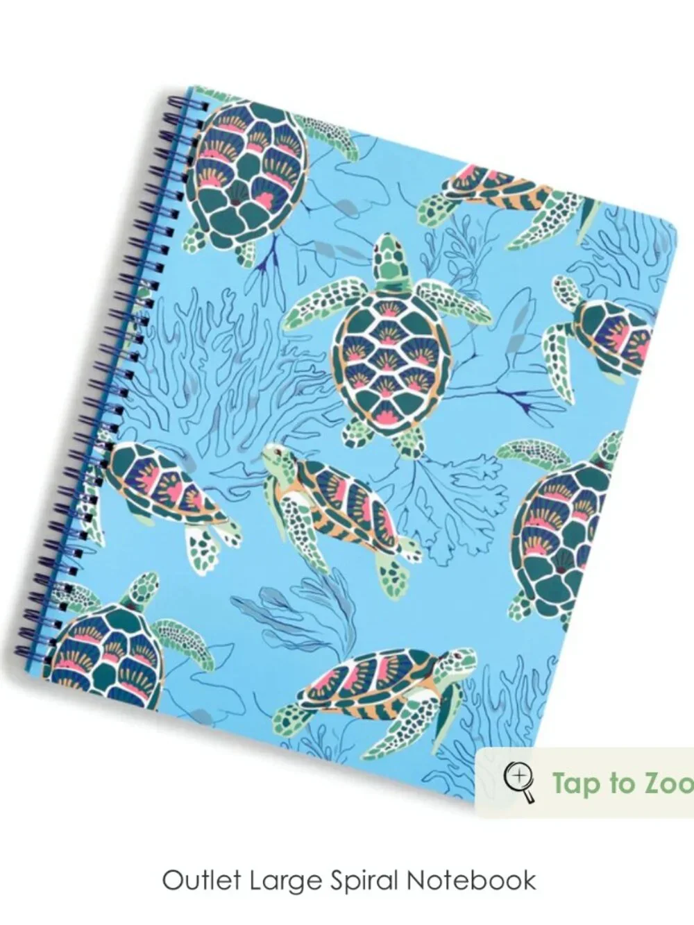 Vera Bradley Large Spiral Notebook Sea Turtles and Coral NWT